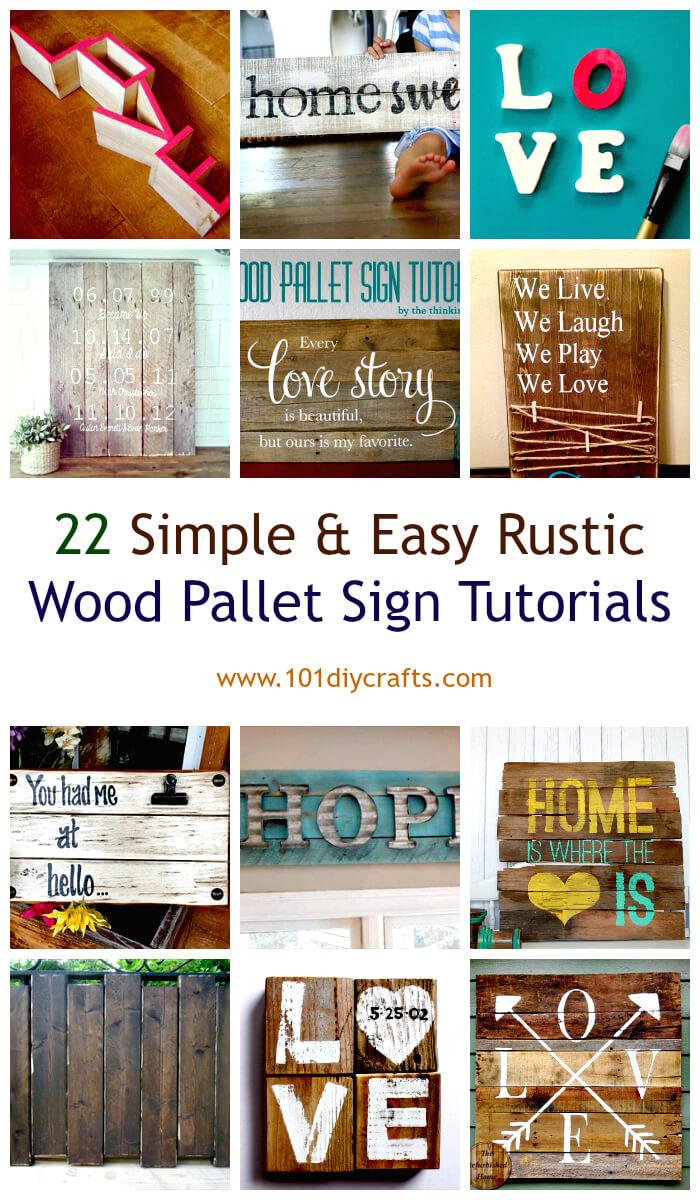 22 Easy Rustic Wood Pallet Sign Tutorials