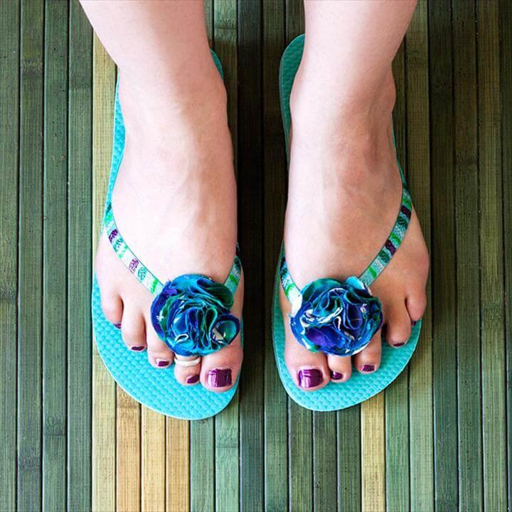 diy flower flip flops