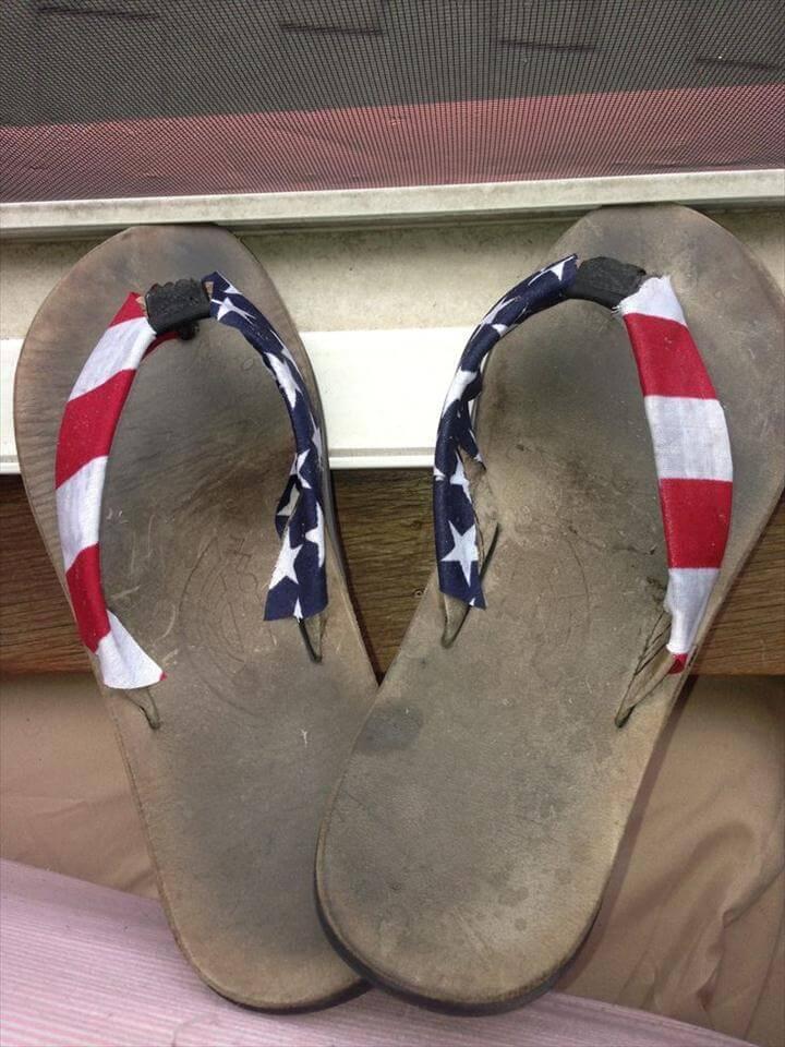 American flag flip flops DIY