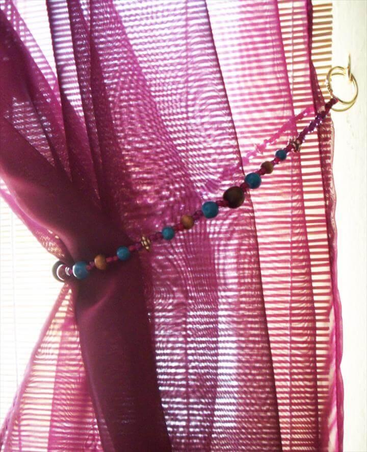 beaded curtain tieback