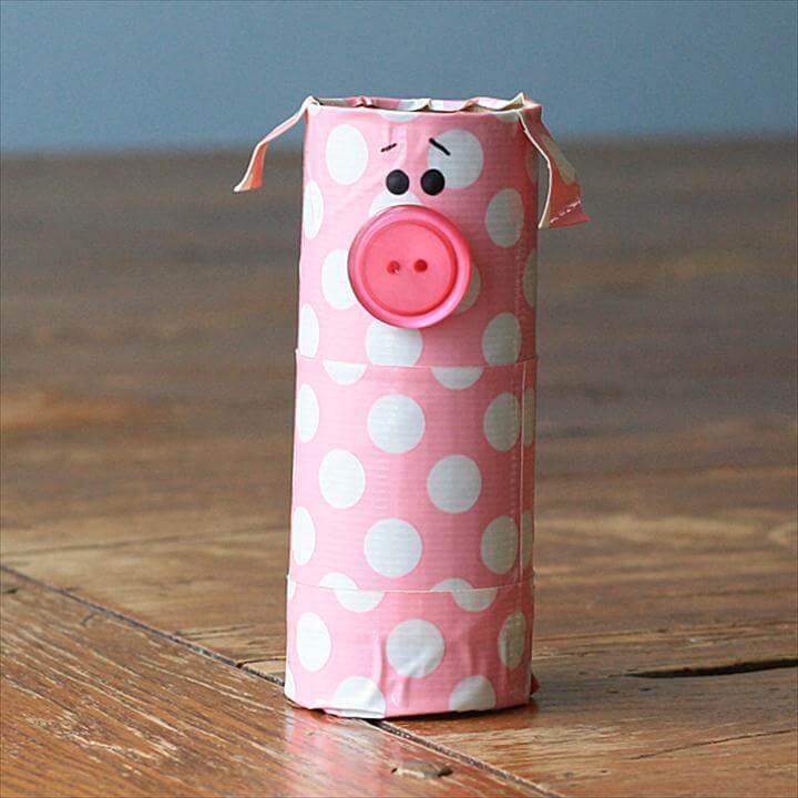 cute little cardboard tube piggy