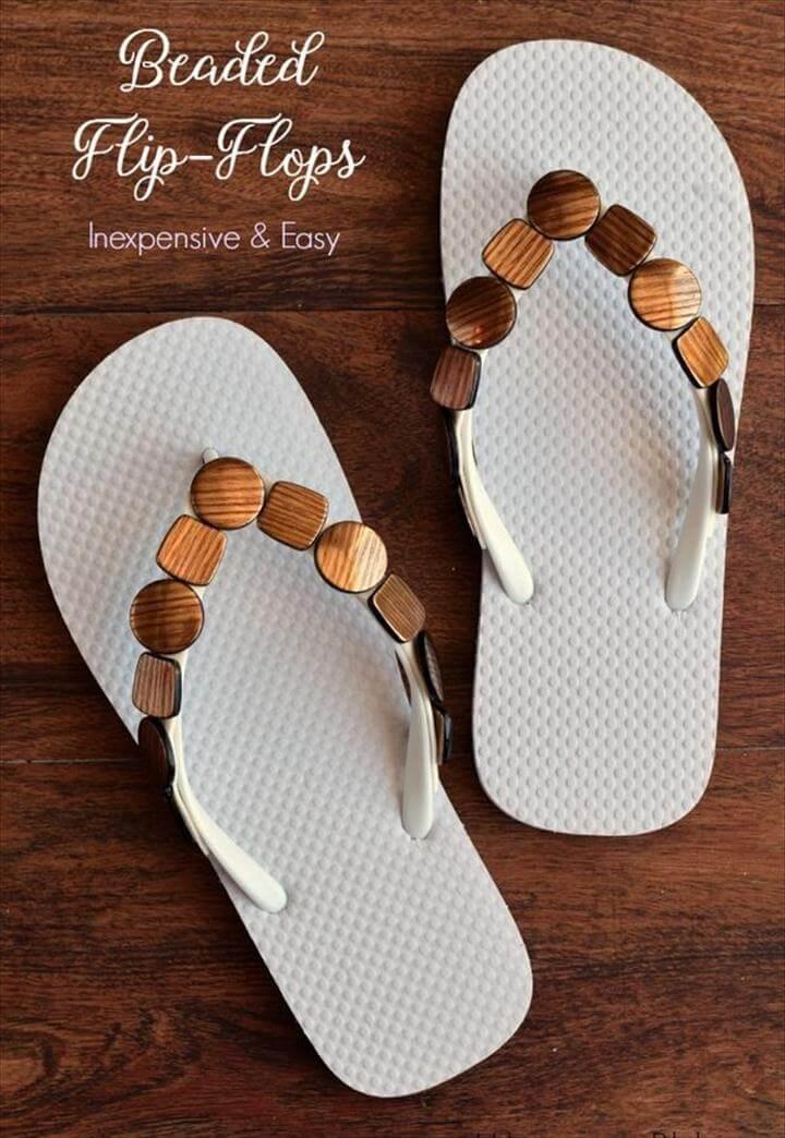 Quick and Easy Beaded Flip Flops