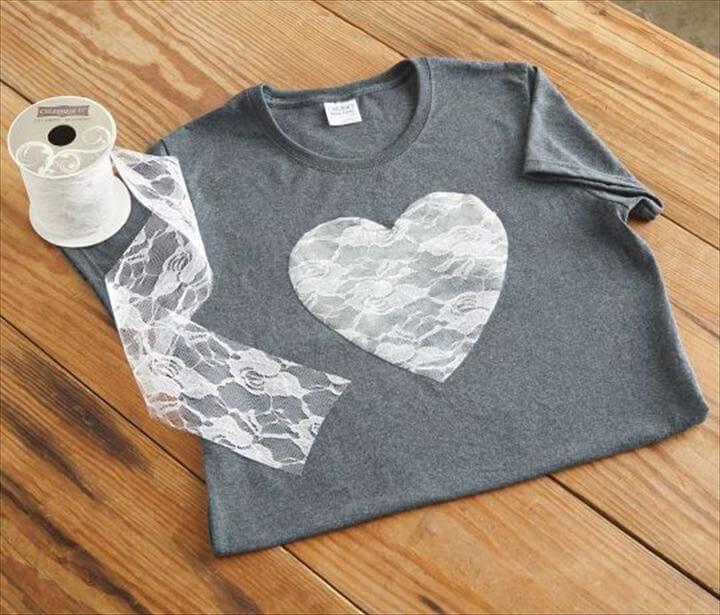 lace heart tshirt