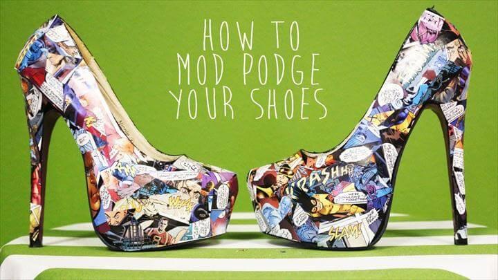 DIY Comic Book Mod Podged Shoes