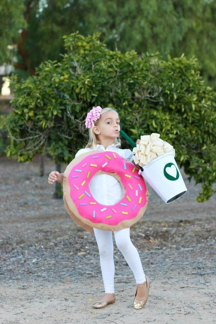 DIY coffee and donut costume