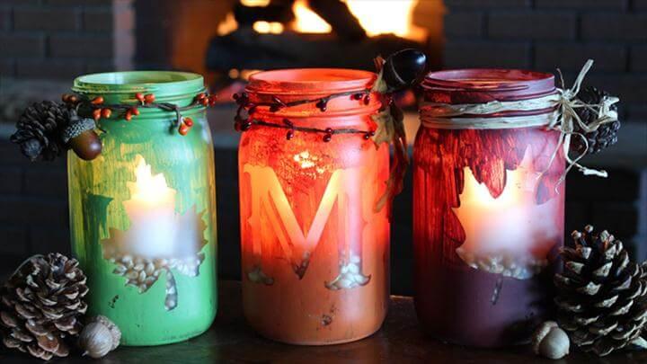 diy mason jar candle, candle for decor home