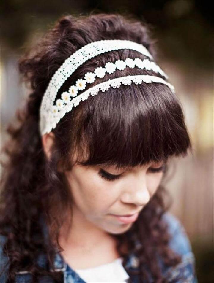 Extra Three part lace headband, Pretty DIY Hair Accessories