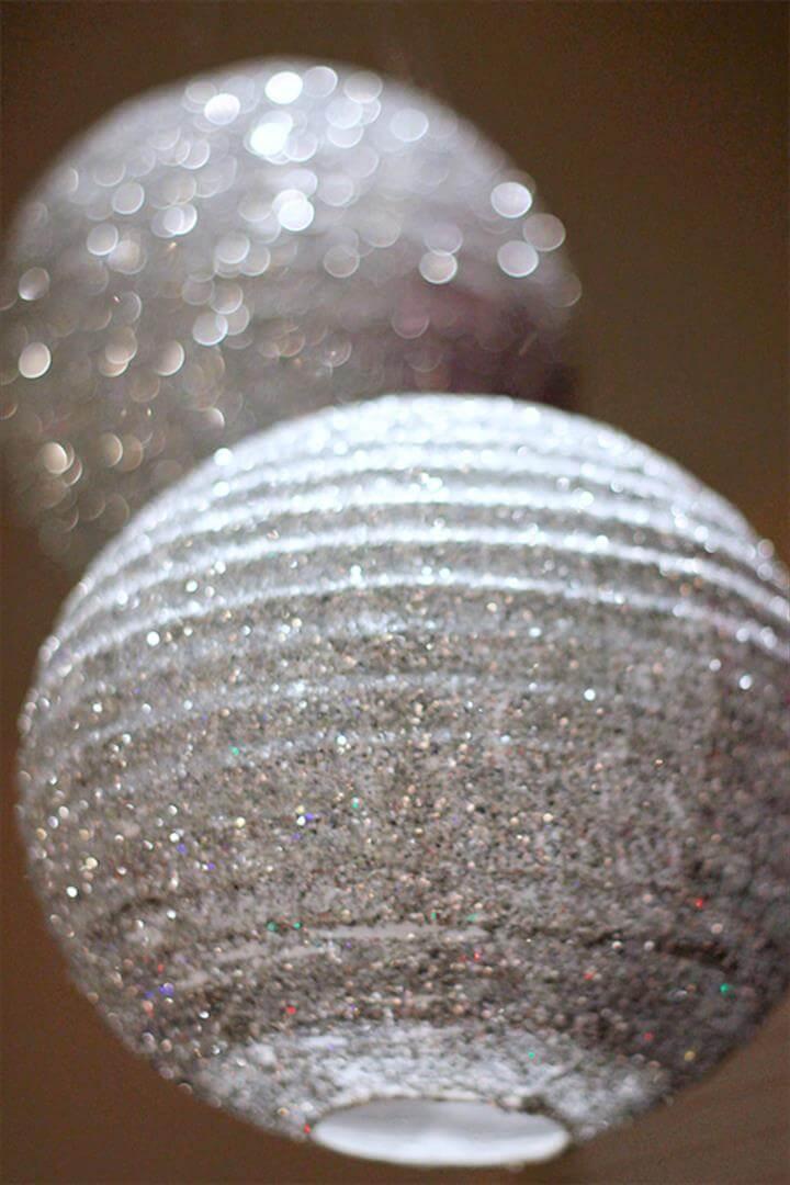 fabulous DIY glitter lanterns, coordinate your wedding colors, use in the