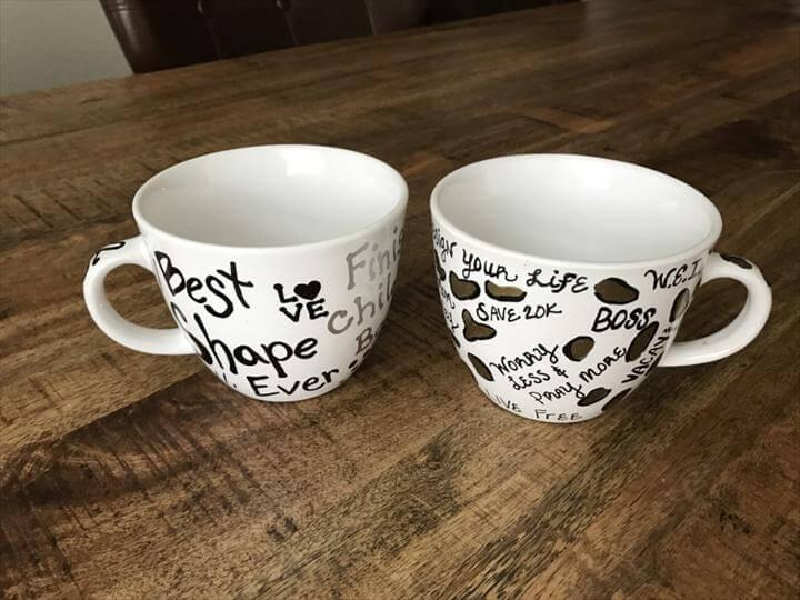 morning coffee mug, holiday coffee mug, easy coffee mug, painted coffee mug, sharpie coffee mug, tutorial