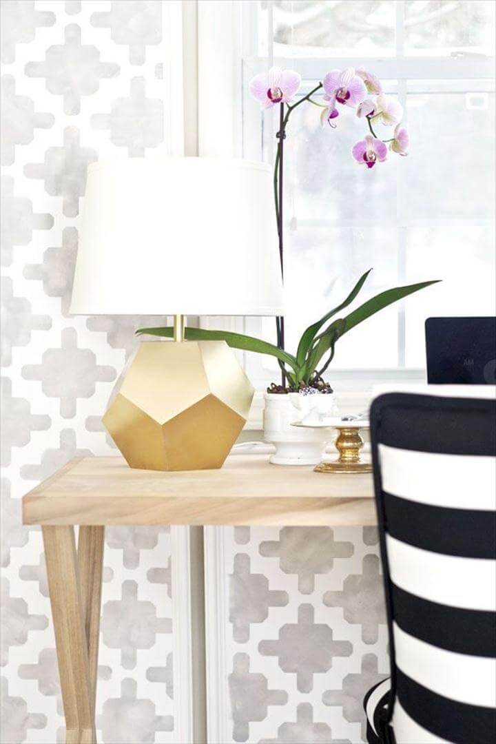 Gold Geometric Lamp