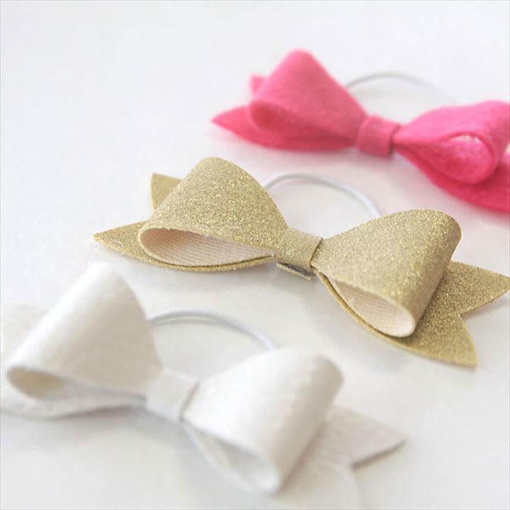 easy DIY hair bow elastics - great gift