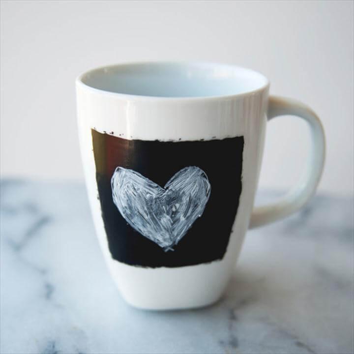 chalkboard heart coffee mug