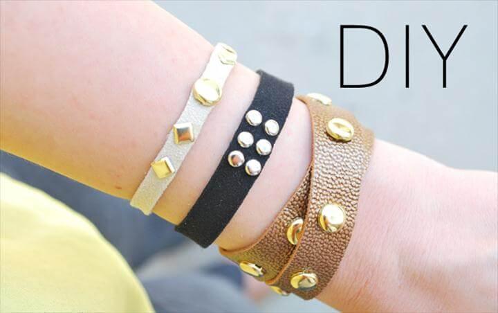 leather studded wrap bracelet