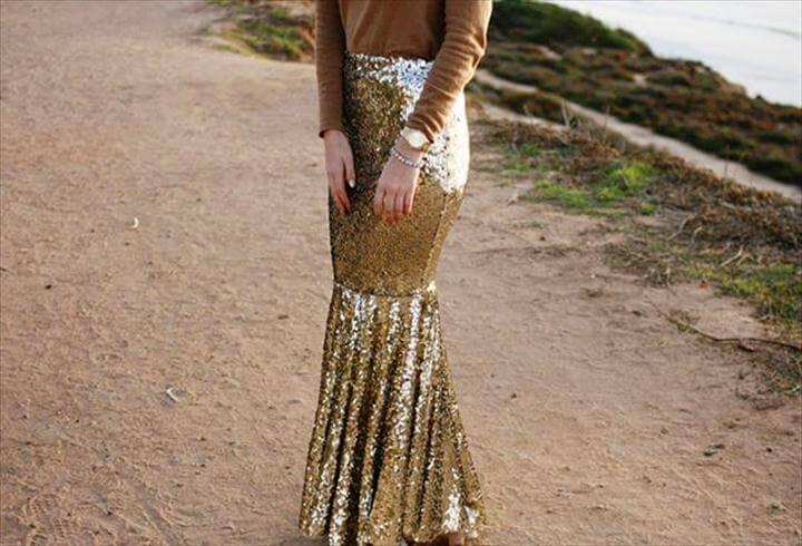 Sequin Fit ‘n’ Flare Skirt