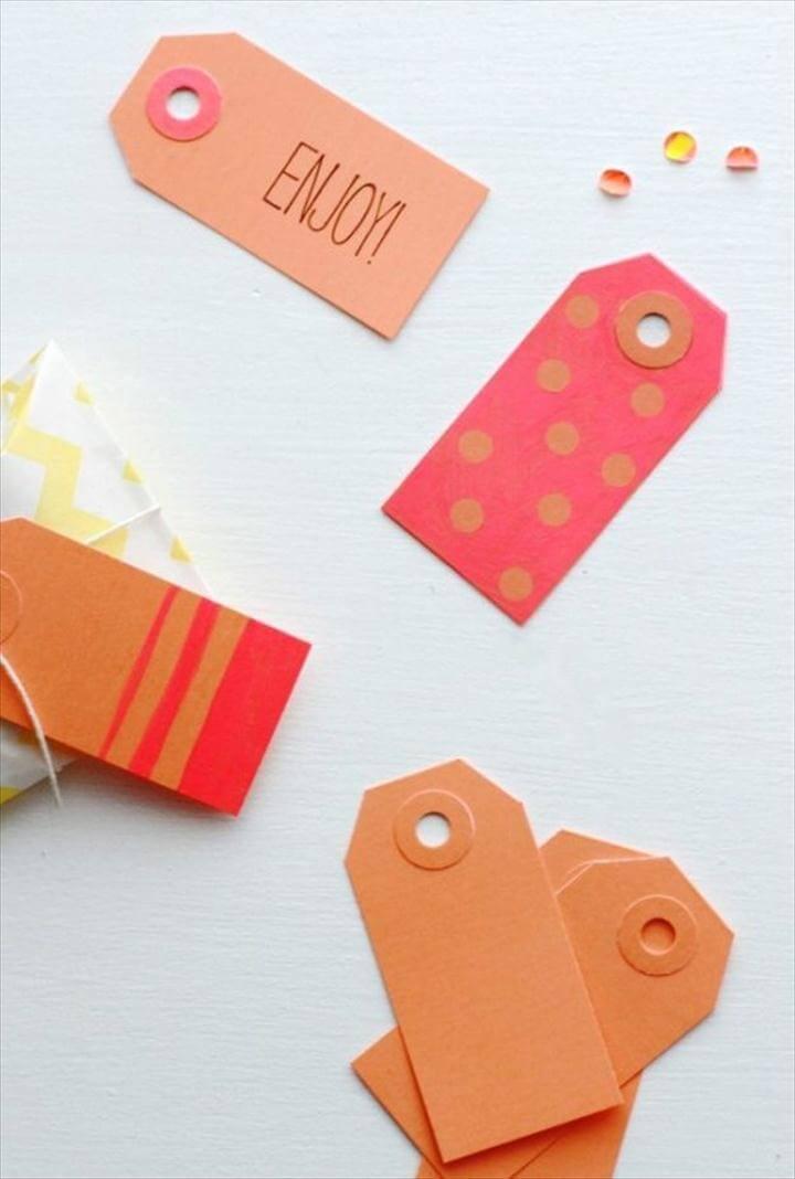 DIY: Neon Color Block Gift Tags