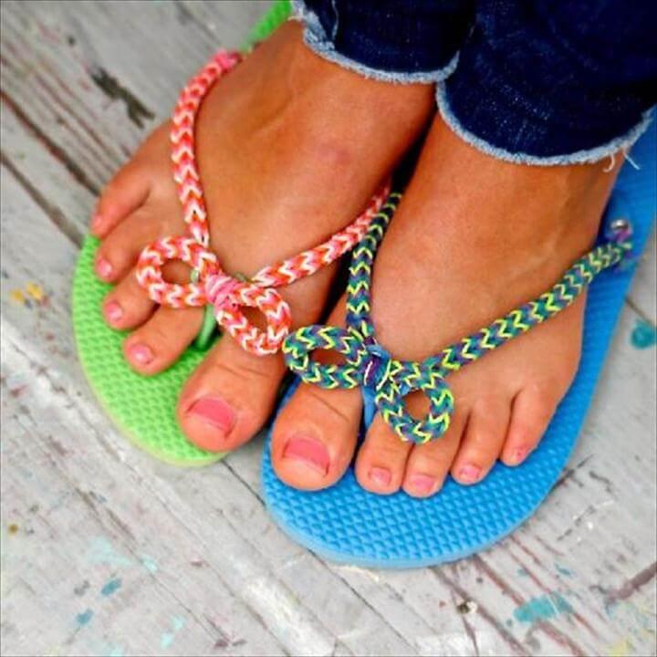 diy rain bow flip flops