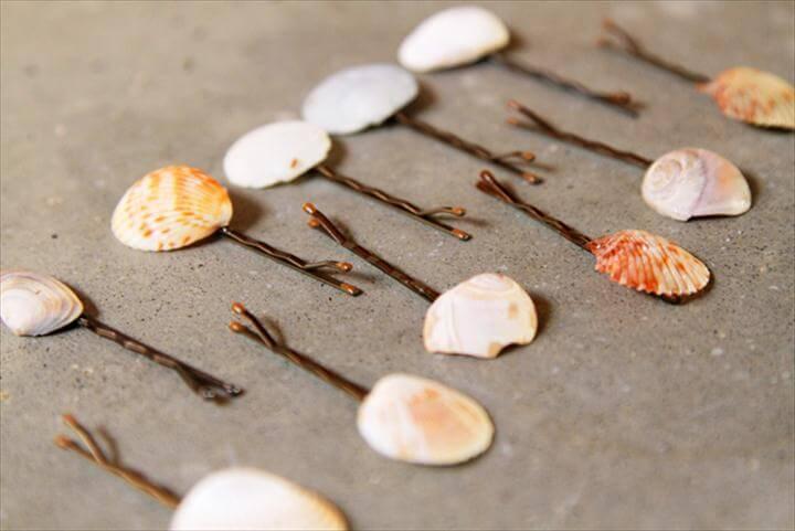 Hair Asseccories, DIY Shell Hair Pins