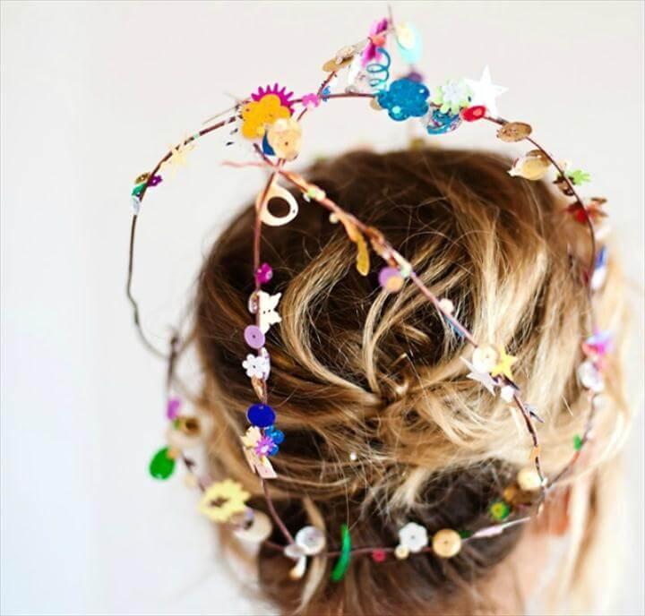 colorful sequin headpiece