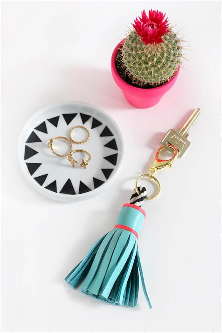 leather tassel keychain