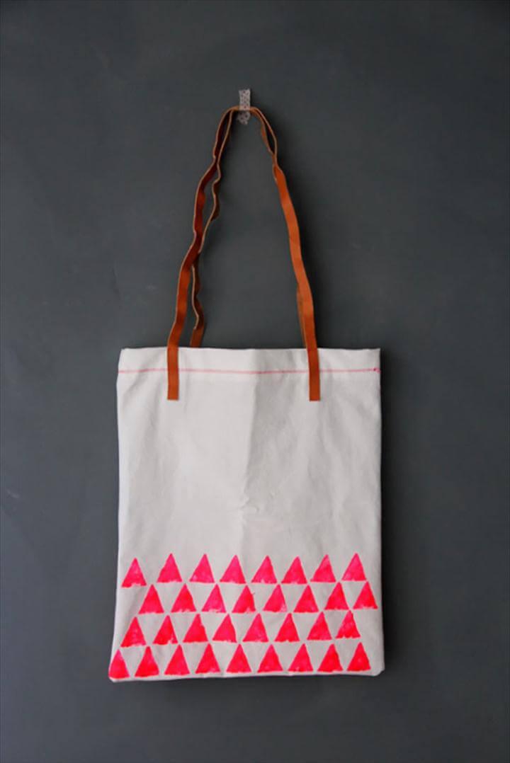 DIY Gift Ideas for Girls, Easy Sewing Projects for Women, Stamped DIY Tote Bag