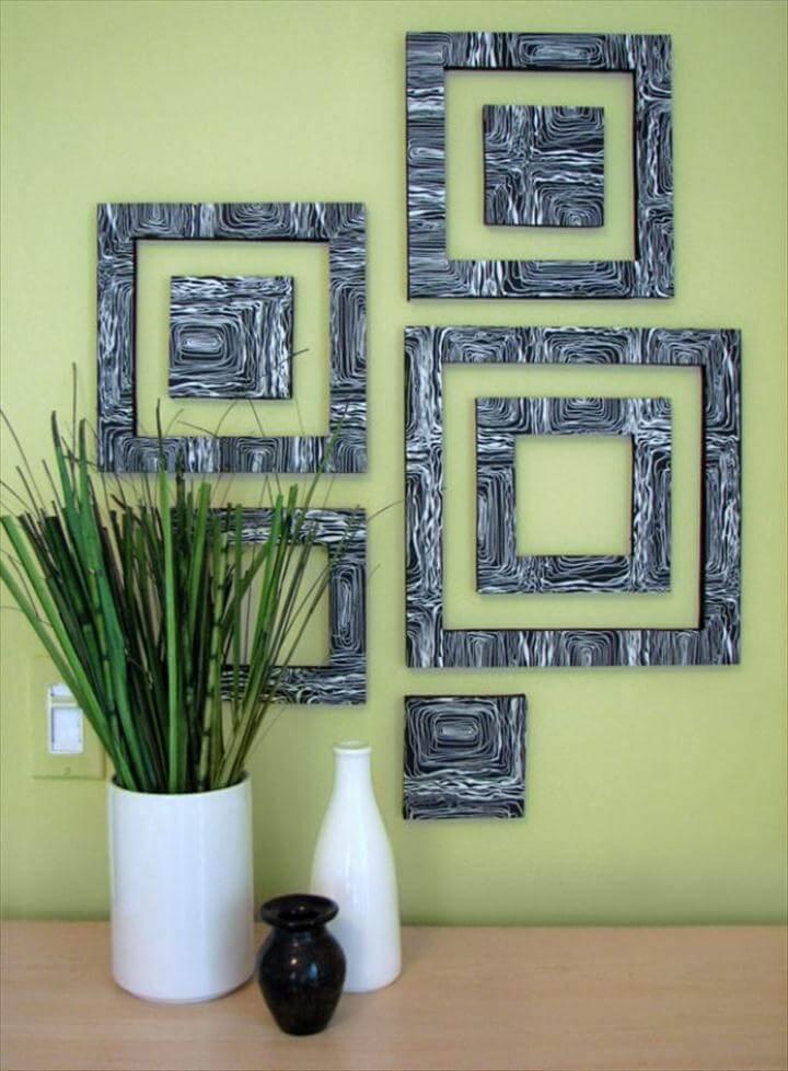 Wall Art Patterned Squares, DIY Wall Art Ideas and Do It Yourself Wall Decor for Living Room, Bedroom,