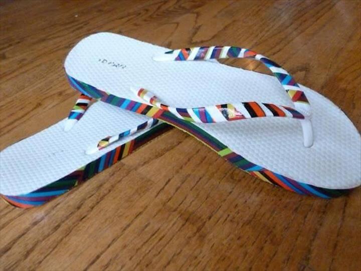 DIY Flip Flops : DIY Duct Tape Embellished Flip Flops