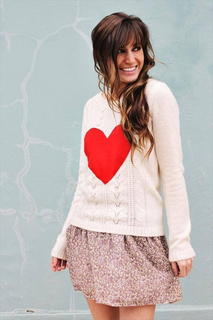 DIY Heart Sweater,