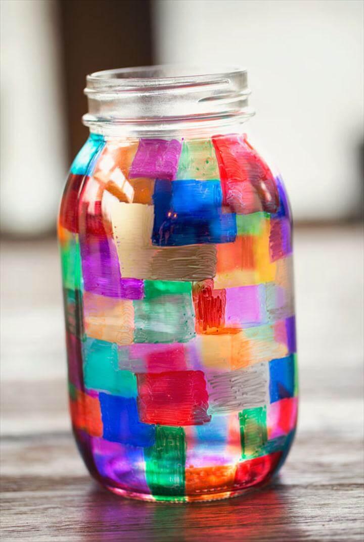 colorful sharpie mason jar