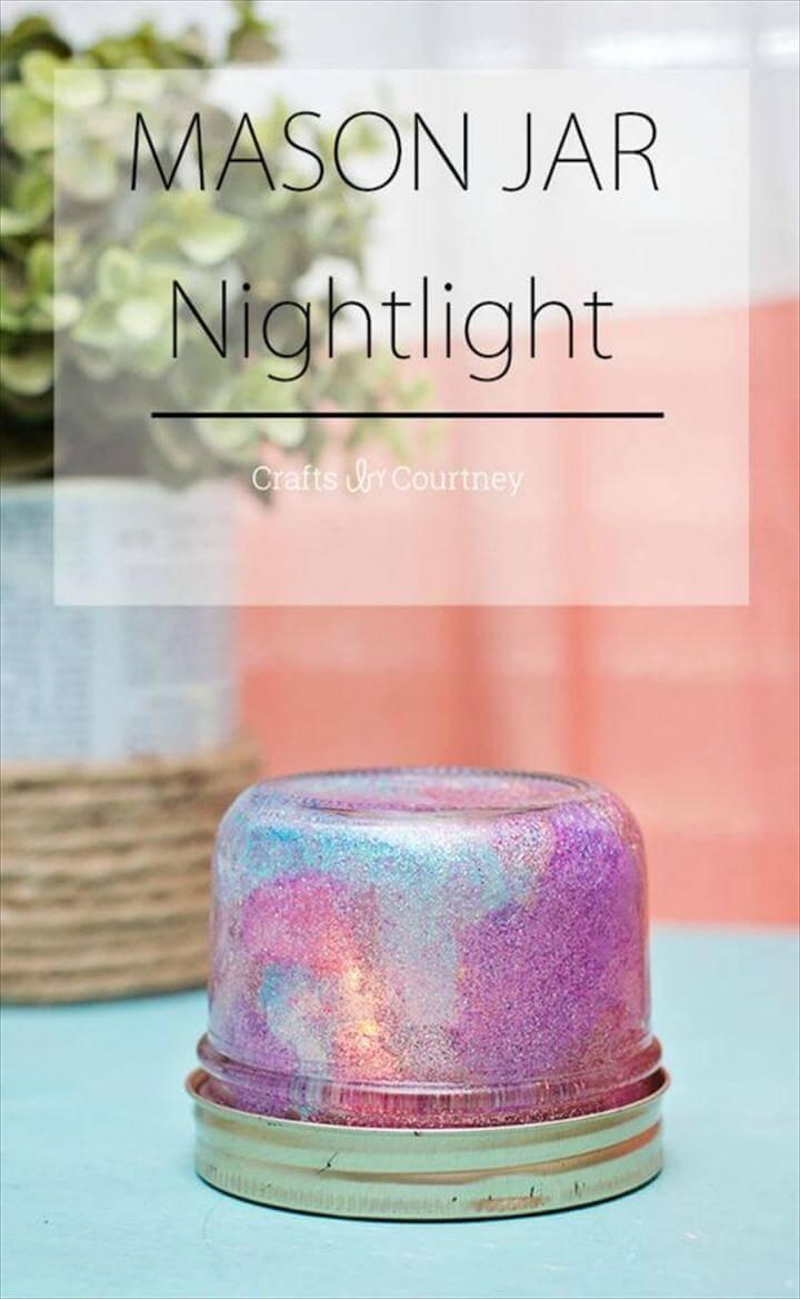 Galaxy Inspired Mason Jar Night Light
