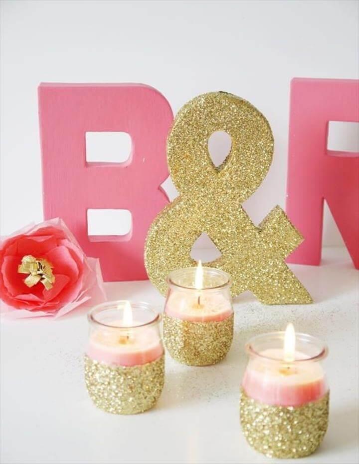  Glitter candle holders