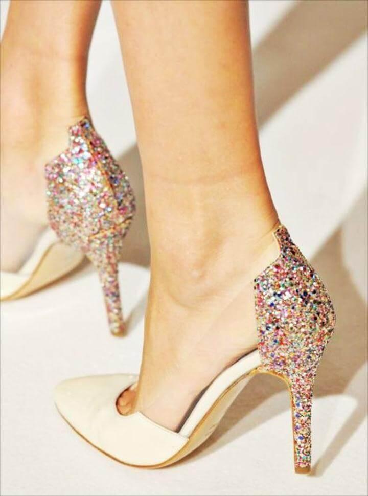 glittery back heels