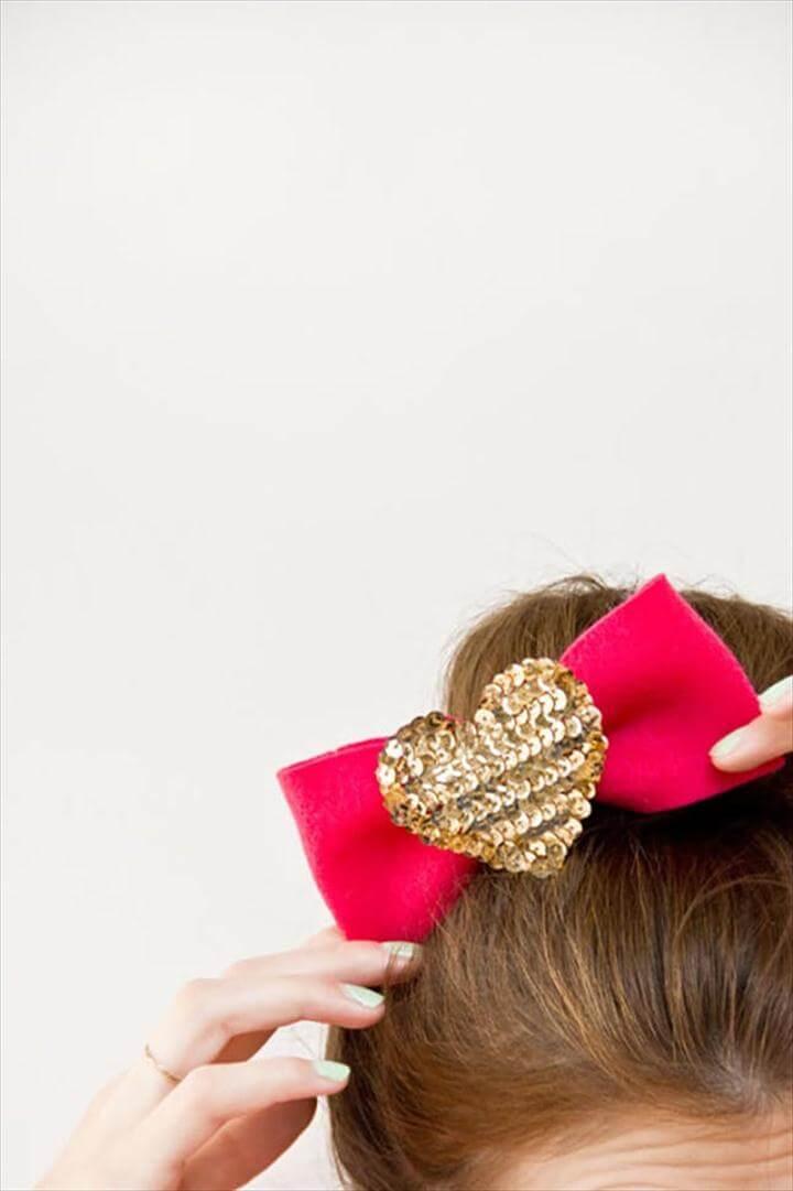 Heart Hair Bow