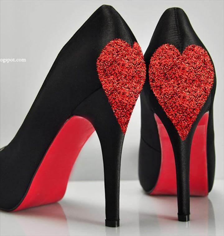 love heels glitter diy