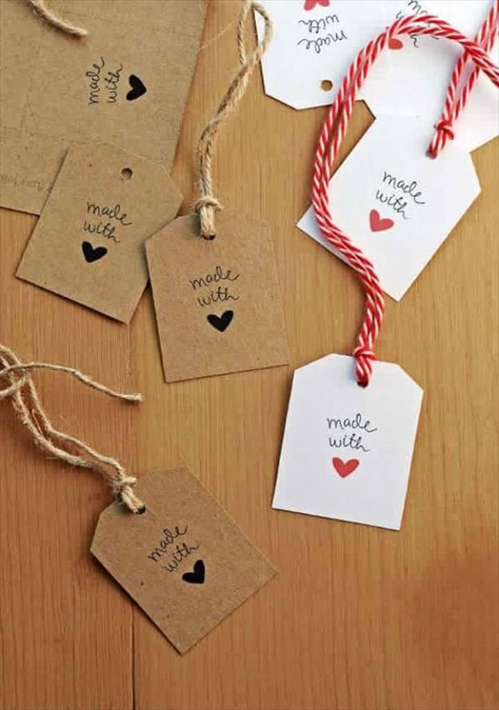 Made With Love Tags, Ideas For Fun and Creative DIY Christmas Gift Tags