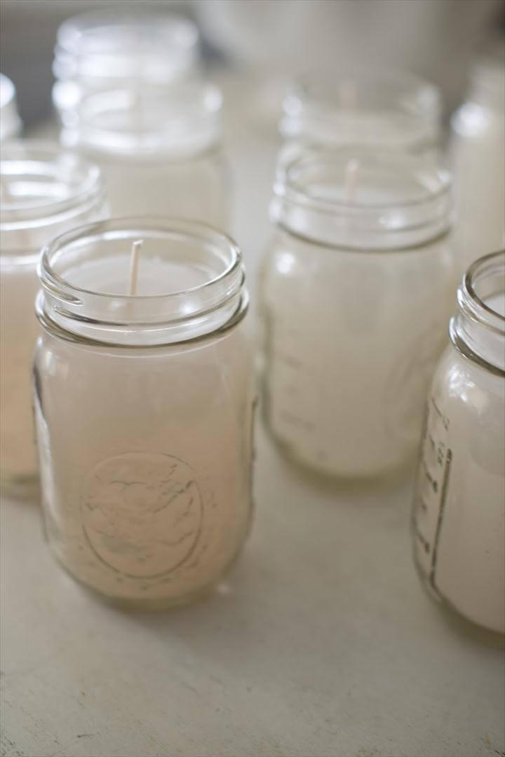 DIY Canning Jar Candles Tutorial + Gift Label Printables + Giveaway