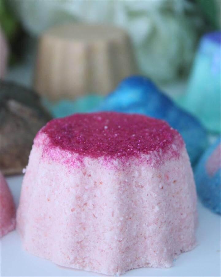 DIY Lush Inspired Recipes - Pink Glitter Bath Bombs Lush Style