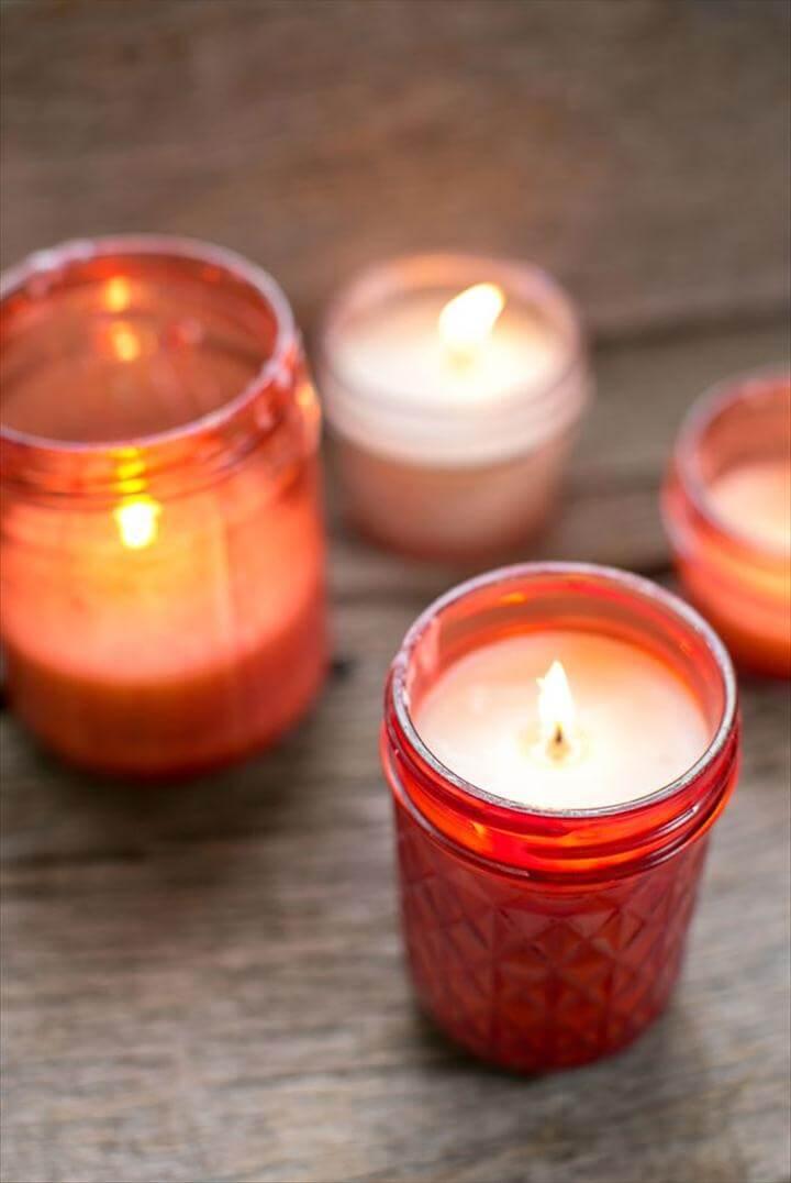 Pink Mason Jar Candles 