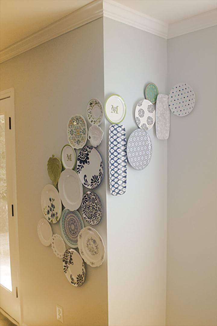 DIY Craft Projects for Wall Art - Hanging Plates Display