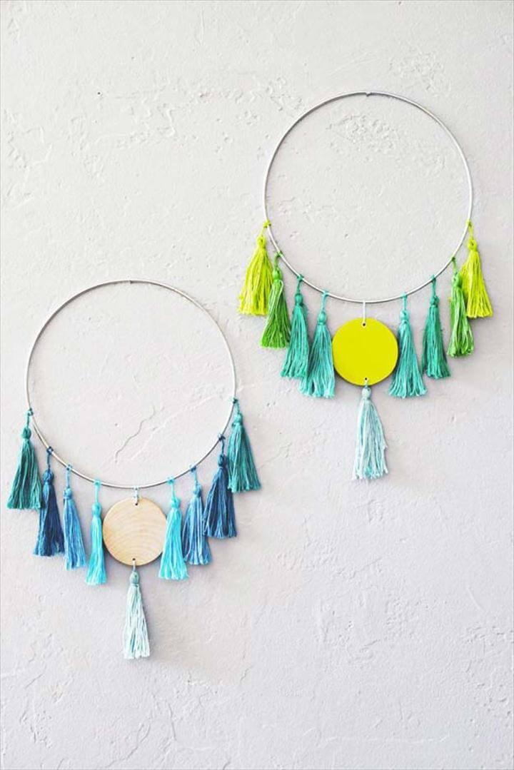 DIY Wall Art Ideas for Teen Rooms - DIY Tassel Wall Hanging - Cheap and Easy