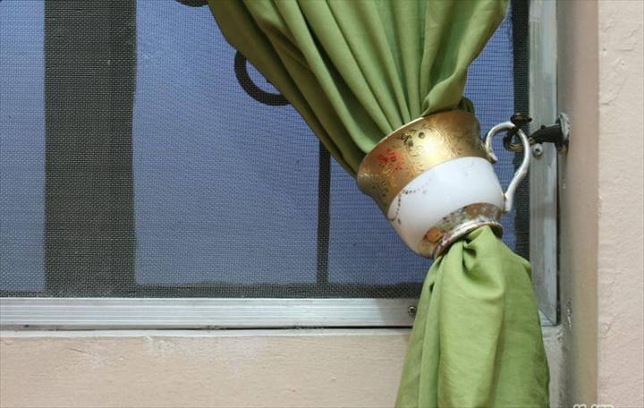 Teacups As Curtain Tiebacks