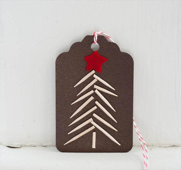 diy gift tag, tree style gift tag