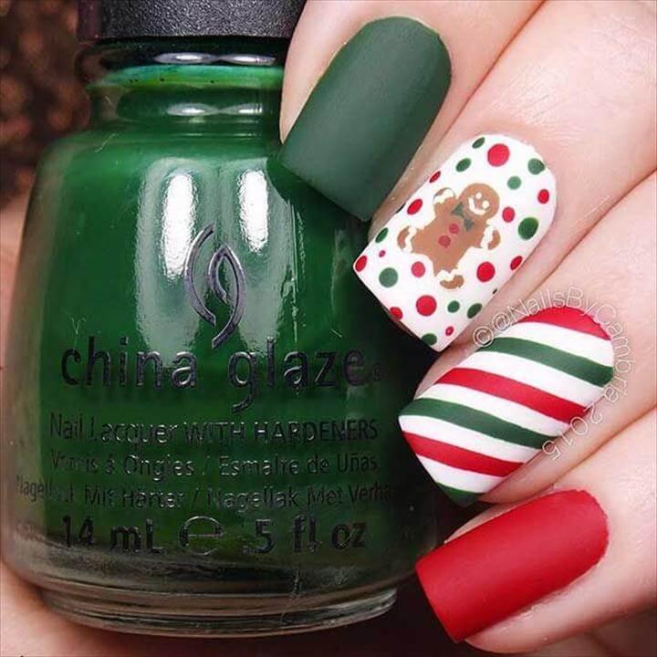 Easy Winter and Christmas Nail Ideas