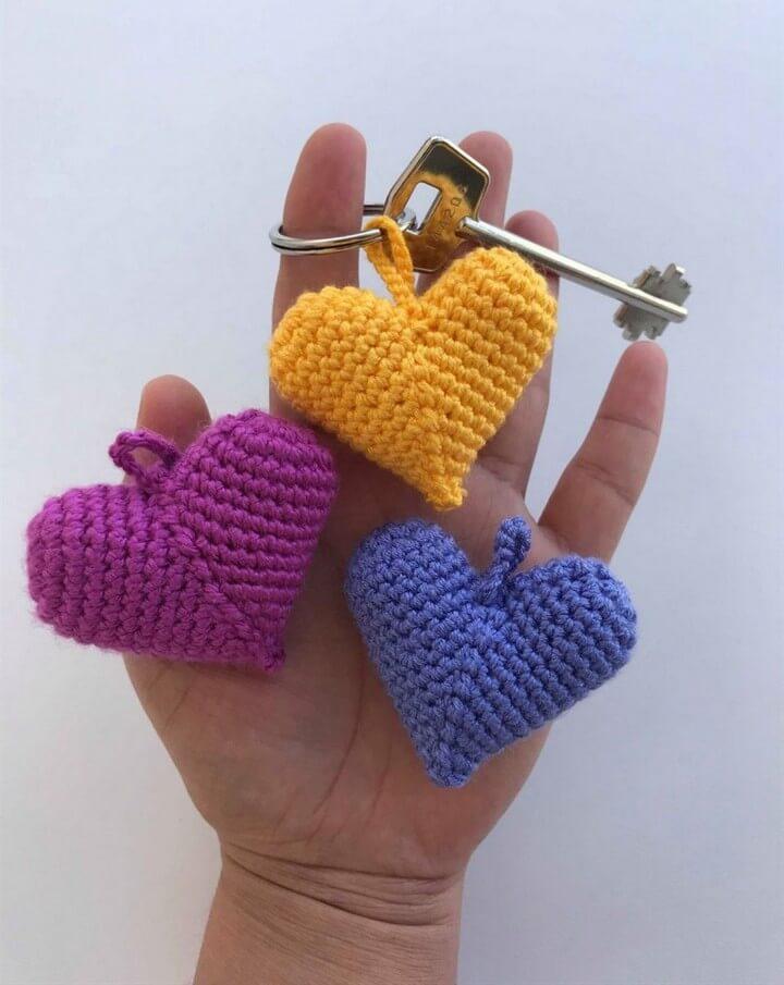 Amigurumi Crochet Heart Keychain Pattern
