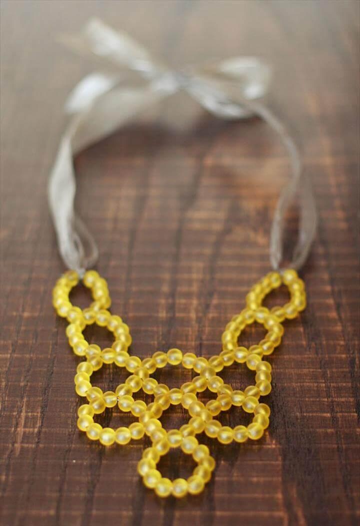 yellow bib necklace
