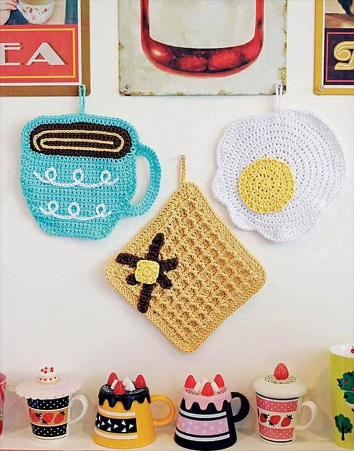 breakfast crochet dishcloths