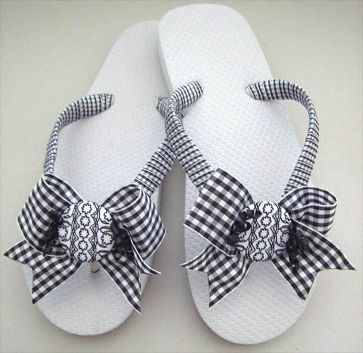 DIY Nice Decorated Flip Flops