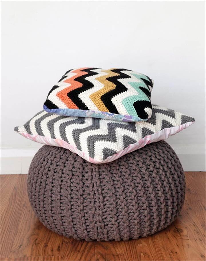 Chevron crochet cushion patterns