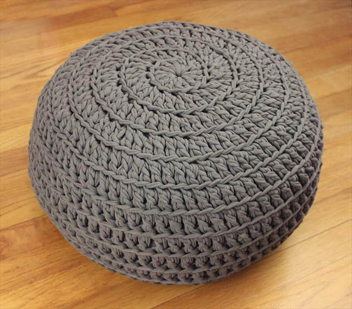 Free Crochet Pattern: POOF! Floor Pillow Pouf Ottoman