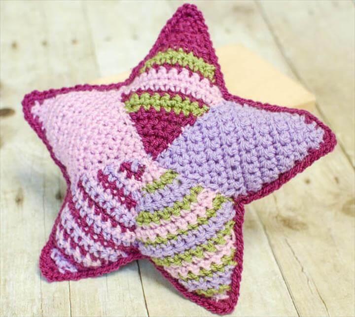 Patchwork crochet star pattern and tutorial