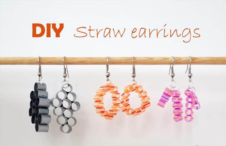 DIY Straw earrings